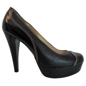 EUC Michael Kors Black Leather Platform Stiletto Sz 7.5 M